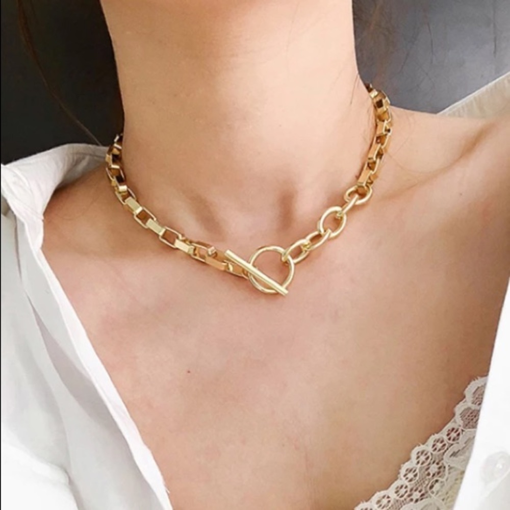 NWOT 18K yellow gold choker necklace - Picture 3 of 7